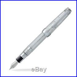 Sailor Professional Gear Slim Clear Silver Trim 14K Fine Point Fountain Pen NEW