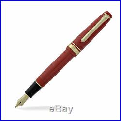 Sailor Professional Gear Slim Red Gold Trim 14K Gold Fine Point Fountain Pen