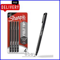 Sharpie Pens, Felt Tip Pens, Fine Point (0.4mm), Black, 4 Count FREE SHIPPING