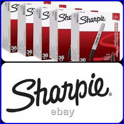 Sharpie Permanent Markers Fine Point Black 36 Count per Pack 5 Packs 180 Pens