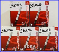 Sharpie Permanent Markers Fine Point Black 36 Count per Pack 5 Packs 180 Pens