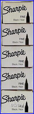 Sharpie Permanent Markers Fine Point Black 36 Count per Pack 5 Packs 180 Pens