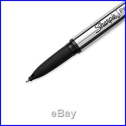 Sharpie Stainless Steel Grip Pen Fine Point (0.8Mm) Black 1 Count Soft Quick-D