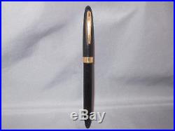 Sheaffer Black Snorkel Pen-Palladium Silver F-6- fine point nib-restored