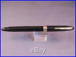 Sheaffer Black Snorkel Pen-Palladium Silver F-6- fine point nib-restored