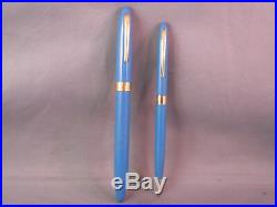 Sheaffer Blue Snorkel Pen and Pencil Set in box-F-2 fine point