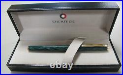 Sheaffer Fashion Fountain Pen Gloss Green & Gold Fine Point USA Made New In Box