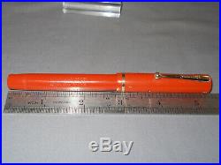 Sheaffer Flat Top Orange Fountain Pen-fine point-slender size