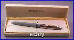 Sheaffer Gray Snorkel fountain pen-working- chrome cap-F3 fine point