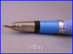 Sheaffer Perwinkle Snorkel Pen-Silver nib-F4 fine point