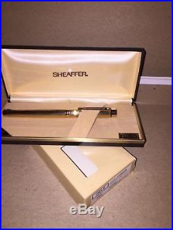 Sheaffer Targa Gold Electro Plated 14k Fine Point Fountain Pen New In Box 1005