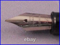 Sheaffer Vintage Black Snorkel Pen-Silver F-6 fine point nib-restored