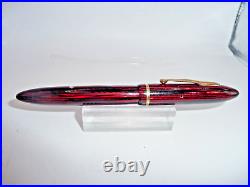 Sheaffer Vintage Carmine Red Fountain Pen -gold trim-#3 l4k fine point-working