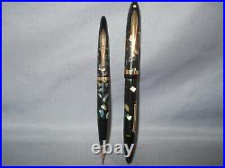 Sheaffer Vintage Ebonized Pearl Pen and Pencil Set in box-fine point