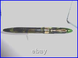 Sheaffer Vintage Green/Black Fountain Pen Set-l4k trim-fine point