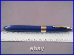 Sheaffer Vintage White Dot Blue Piston Fill Fountain Pen-working-fine point