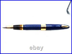 Sheaffer Vintage White Dot Blue Plunger Fill Fountain Pen-working-fine point