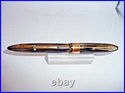 Sheaffer Vintage White Dot Brown Striped Lever Fill Fountain Pen-fine point