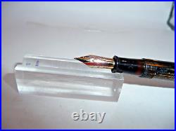 Sheaffer Vintage White Dot Brown Striped Lever Fill Fountain Pen-fine point