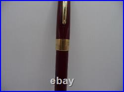 Sheaffer Vintage White Dot Burgundy Snorkel Pen-14k Autograph Band-fine point