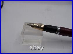 Sheaffer Vintage White Dot Burgundy Snorkel Pen-14k Autograph Band-fine point