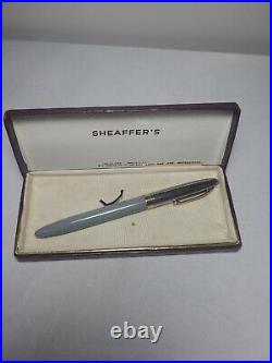 Sheaffer Vintage White Dot Gray Snorkel fountain pen-F-4 fine point With Case