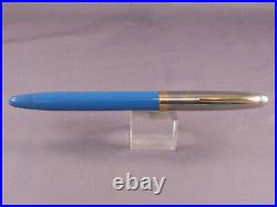 Sheaffer White Dot Vintage Blue Snorkel Pen-Sentinel Cap-working-fine point