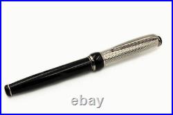 Solid Silver Roma Pen Blue Cartridge Waterman Type Extra Fine Nib Point