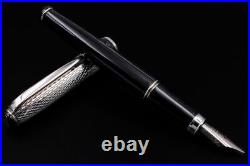 Solid Silver Roma Pen Blue Cartridge Waterman Type Extra Fine Nib Point