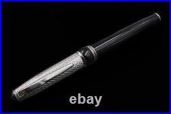 Solid Silver Roma Pen Blue Cartridge Waterman Type Extra Fine Nib Point