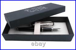 Solid Silver Roma Pen Blue Cartridge Waterman Type Extra Fine Nib Point