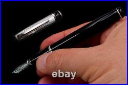 Solid Silver Roma Pen Blue Cartridge Waterman Type Extra Fine Nib Point