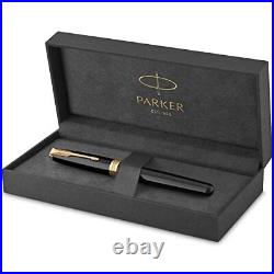 Sonnet Rollerball Pen, Black Lacquer with Gold Trim, Fine Point Black Ink