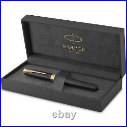 Sonnet Rollerball Pen, Matte Black Lacquer with Gold Trim, Fine Point Black I