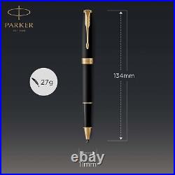 Sonnet Rollerball Pen, Matte Black Lacquer with Gold Trim, Fine Point Black I