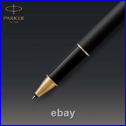 Sonnet Rollerball Pen, Matte Black Lacquer with Gold Trim, Fine Point Black I