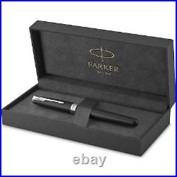 Sonnet Rollerball Pen, Matte Black Lacquer with Palladium Trim, Fine Point Bl