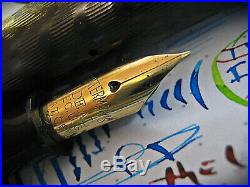 Sturdy X Fine Point Flex Waterman 52V 14k #2 Gold Nib Fountain Pen vtg BCHR 52