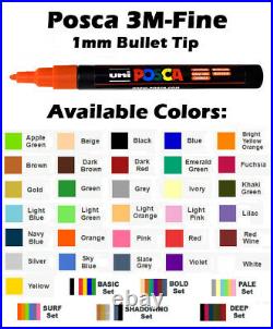 Uni Posca Paint Marker Pen, Size 3M Fine Point 31 Set