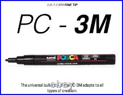 Uni-posca Paint Marker Pens 24 FINE Point PC-3M Set Art Craft Uniposca