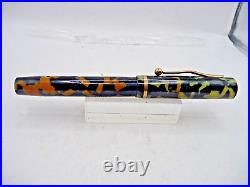 Univer by Sheaffer Vintage Flat Top Black and Pearl Fountain Pen-fine point