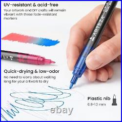 Versatile Acrylic Paint Markers Set of 40 Fine Point Art Pens for Any Surface