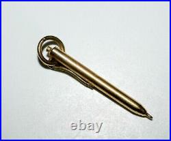 Vintage 14K Gold Ball Point Pen Charm 1940's-1960s