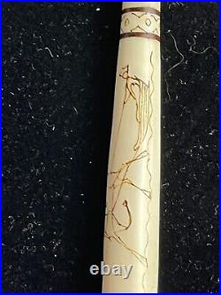 Vintage Antler Horn Pen With Engravings Medium To Fine Point. Rare