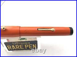 Vintage ECLIPSE Oversize Fountain Pen RED HARD RUBBER 14K Fine nib Works