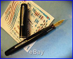 Vtg Waterman Flex 14K Fine Point Nib Black 1930s JUNIOR Fountain Pen Nice Pen
