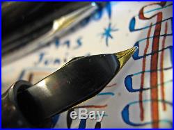 Vtg Waterman Flex 14K Fine Point Nib Black 1930s JUNIOR Fountain Pen Nice Pen