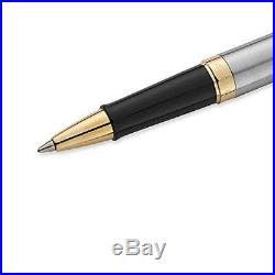 WATERMAN Hemisphere Rollerball Pen, Fine Point, Stainless Steel with Gold Trim
