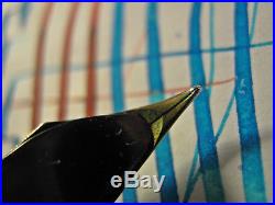 Waterman 1940s Commando Fountain Pen Flex 14k Fine Point Nib vtg flexible BLACK