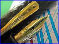 Waterman 52 Flex Fine Point 14K Nib Fountain Pen FLexible vtg Gold Fld Trim BCHR